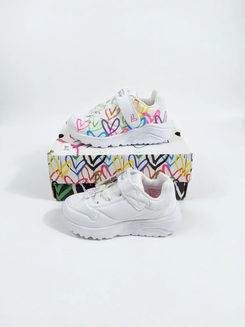 Skechers x JGoldcrown Kids Uno Lite Love Levitate Sneakers White Multi Size 9